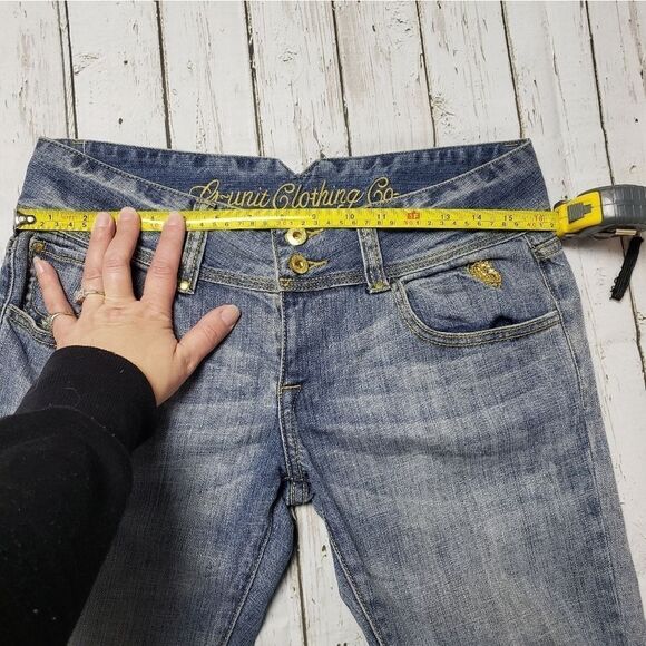 G-UNIT y2k low rise Jeans bling unusual pockets. SO CUTE! - Picture 11 of 16